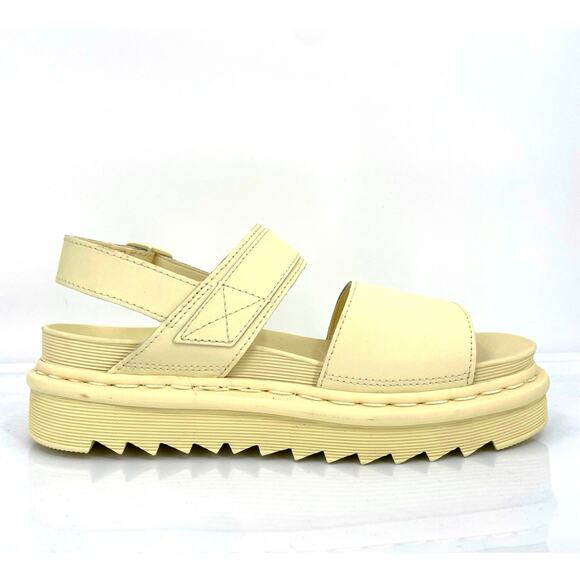 Dr. Martens Voss Mono Sandals Toile Cream Monochrome Pastel Yellow Soft Girl 9 - Picture 4 of 13